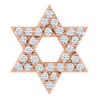 14K Rose 1/10 CTW Natural Diamond Star of David Pendant