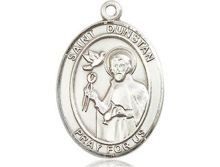Pewter Saint Dunstan Medal Engraved Catholic Saint Jewelry