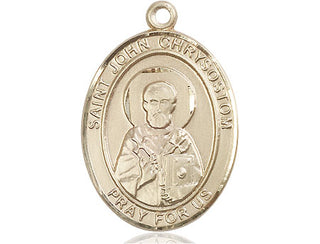 14kt Gold Filled Saint John Chrysostom Medal Engraved Catholic Saint Jewelry