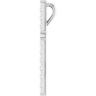 Platinum 1/2 CTW Natural Diamond French-Set Cross Pendant