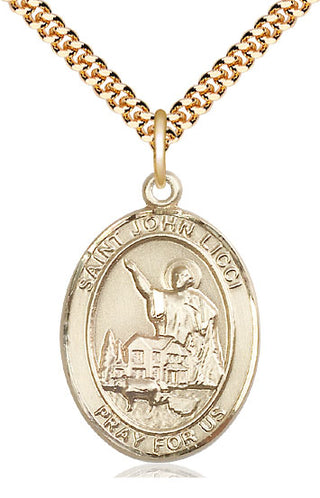 14kt Gold Filled Saint John Licci Medal Catholic Jewelry Engraved Catholic Saint Jewelry