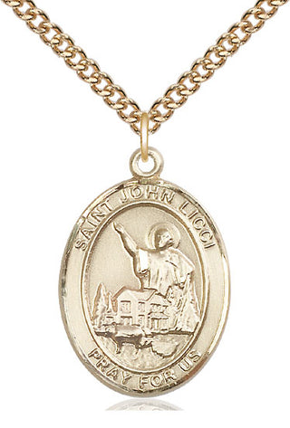 14kt Gold Filled Saint John Licci Medal Catholic Jewelry Engraved Catholic Saint Jewelry