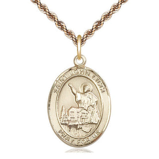 14kt Gold Filled Saint John Licci Medal Catholic Jewelry Engraved Catholic Saint Jewelry