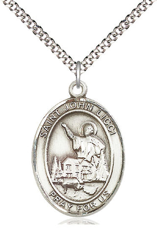 Pewter Saint John Licci Medal Catholic Jewelry Engraved Catholic Saint Jewelry