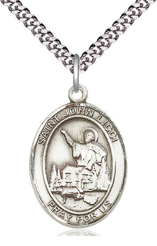 Pewter Saint John Licci Medal Catholic Jewelry Engraved Catholic Saint Jewelry