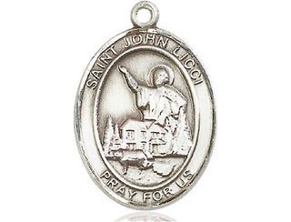 Sterling Silver Saint John Licci Medal Catholic Jewelry Engraved Catholic Saint Jewelry