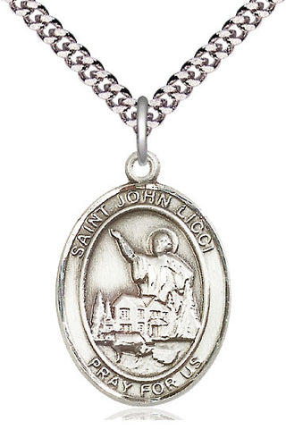 Sterling Silver Saint John Licci Medal Catholic Jewelry Engraved Catholic Saint Jewelry