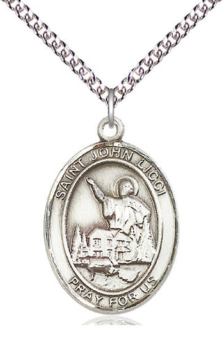 Sterling Silver Saint John Licci Medal Catholic Jewelry Engraved Catholic Saint Jewelry