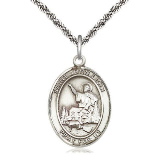 Sterling Silver Saint John Licci Medal Catholic Jewelry Engraved Catholic Saint Jewelry