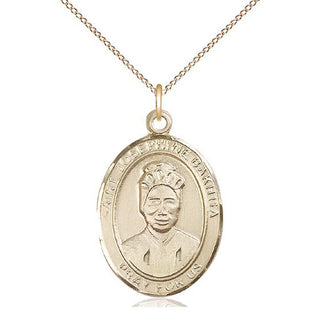 14kt Gold Filled Saint Josephine Bakhita Medal Catholic Jewelry Engraved Catholic Saint Jewelry