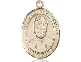 14kt Gold Saint Josephine Bakhita Medal Engraved Catholic Saint Jewelry