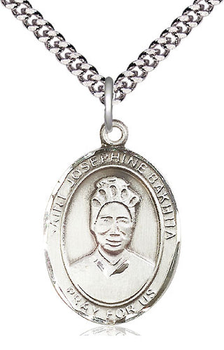 Pewter Saint Josephine Bakhita Medal Catholic Jewelry Engraved Catholic Saint Jewelry