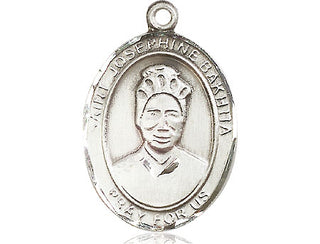 Sterling Silver Saint Josephine Bakhita Medal Catholic Jewelry Engraved Catholic Saint Jewelry