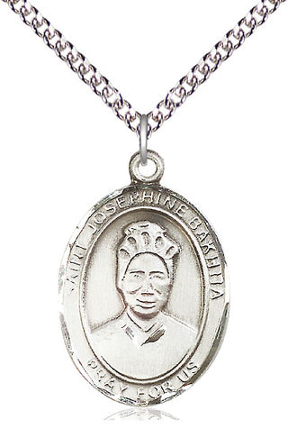 Sterling Silver Saint Josephine Bakhita Medal Catholic Jewelry Engraved Catholic Saint Jewelry