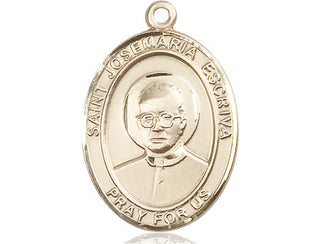 14kt Gold Filled Saint Josemaria Escriva Medal Engraved Catholic Saint Jewelry
