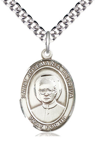 Pewter Saint Josemaria Escriva Medal Catholic Jewelry Engraved Catholic Saint Jewelry