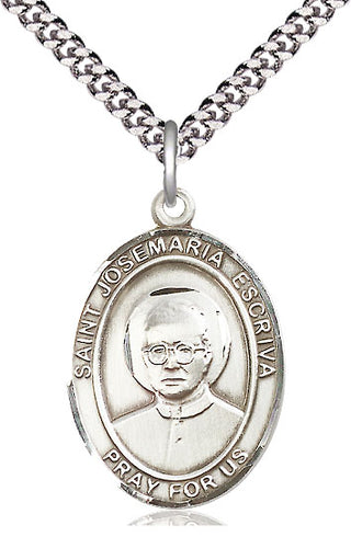 Pewter Saint Josemaria Escriva Medal Catholic Jewelry Engraved Catholic Saint Jewelry