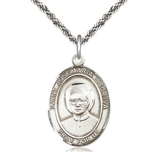 Sterling Silver Saint Josemaria Escriva Medal Catholic Jewelry Engraved Catholic Saint Jewelry