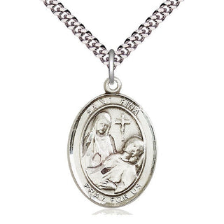 Pewter Saint Fina Medal Catholic Jewelry Engraved Catholic Saint Jewelry