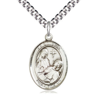 Pewter Saint Fina Medal Catholic Jewelry Engraved Catholic Saint Jewelry
