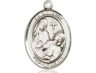 Sterling Silver Saint Fina Medal Catholic Jewelry Engraved Catholic Saint Jewelry