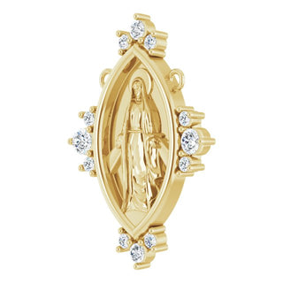 14K Yellow 1/5 CTW Lab-Grown Diamond Miraculous Mary Necklace Center
