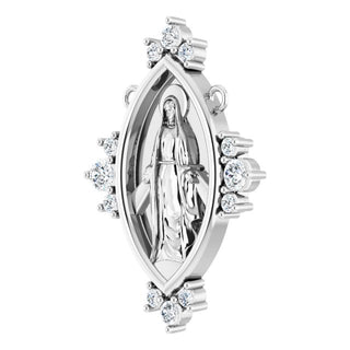 14K White 1/5 CTW Natural Diamond Miraculous Necklace Center