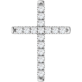 Platinum 1/4 CTW Natural Diamond French-Set Cross Pendant