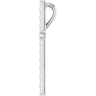Sterling Silver 1/4 CTW Natural Diamond French-Set Cross Pendant