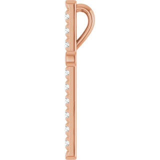 14K Rose 1/4 CTW Natural Diamond French-Set Cross Pendant