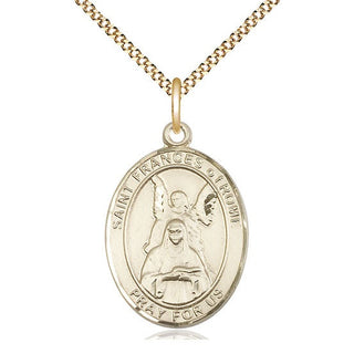 14kt Gold Filled Saint Frances of Rome Medal Catholic Jewelry Engraved Catholic Saint Jewelry