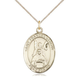 14kt Gold Filled Saint Frances of Rome Medal Catholic Jewelry Engraved Catholic Saint Jewelry