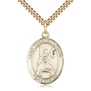 14kt Gold Filled Saint Frances of Rome Medal Catholic Jewelry Engraved Catholic Saint Jewelry