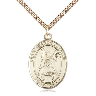 14kt Gold Filled Saint Frances of Rome Medal Catholic Jewelry Engraved Catholic Saint Jewelry