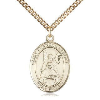 14kt Gold Filled Saint Frances of Rome Medal Catholic Jewelry Engraved Catholic Saint Jewelry