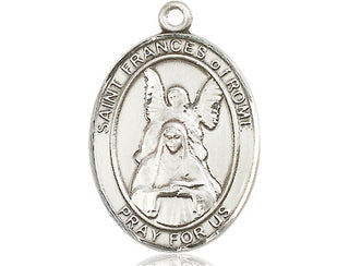 Sterling Silver Saint Frances of Rome Medal Catholic Jewelry Engraved Catholic Saint Jewelry