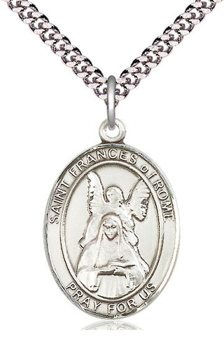 Sterling Silver Saint Frances of Rome Medal Catholic Jewelry Engraved Catholic Saint Jewelry