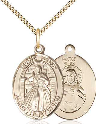 14kt Gold Filled Divine Mercy Medal Catholic Jewelry
