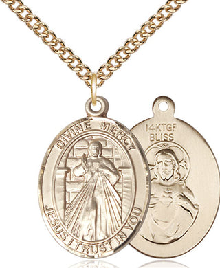 14kt Gold Filled Divine Mercy Medal Catholic Jewelry