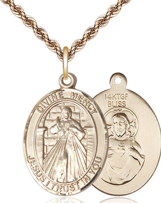 14kt Gold Filled Divine Mercy Medal Catholic Jewelry
