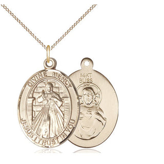 14kt Gold Divine Mercy Medal