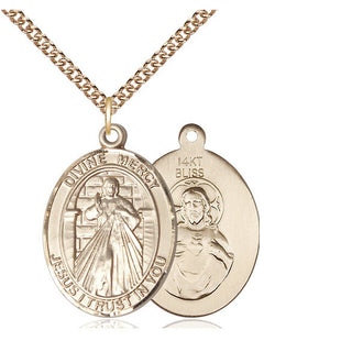 14kt Gold Divine Mercy Medal