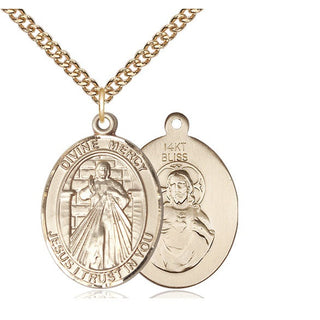 14kt Gold Divine Mercy Medal