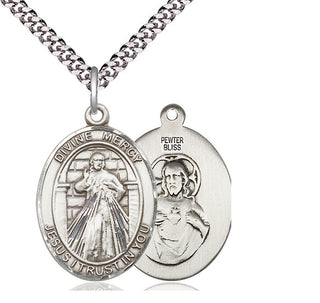 Pewter Divine Mercy Medal Catholic Jewelry
