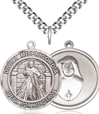 Sterling Silver Divina Misericordia Medal Catholic Jewelry
