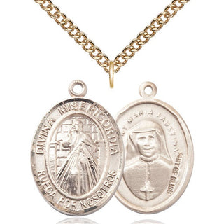 14kt Gold Filled Divina Misericordia Medal Catholic Jewelry