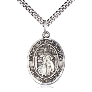 Sterling Silver Divina Misericordia Medal Catholic Jewelry