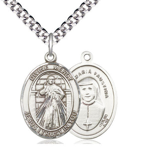 Sterling Silver Divine Mercy Medal Catholic Jewelry