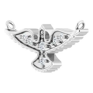 Platinum .05 CTW Natural Diamond Petite Holy Spirit Necklace Center