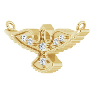 14K Yellow .05 CTW Natural Diamond Petite Holy Spirit Necklace Center